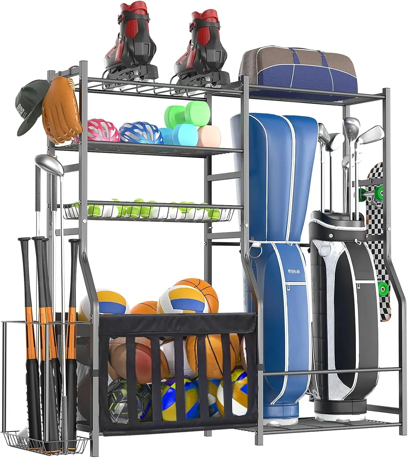 Golf Equipment Garage Organizer - Усиленный органайзер для спортивного инвентаря в