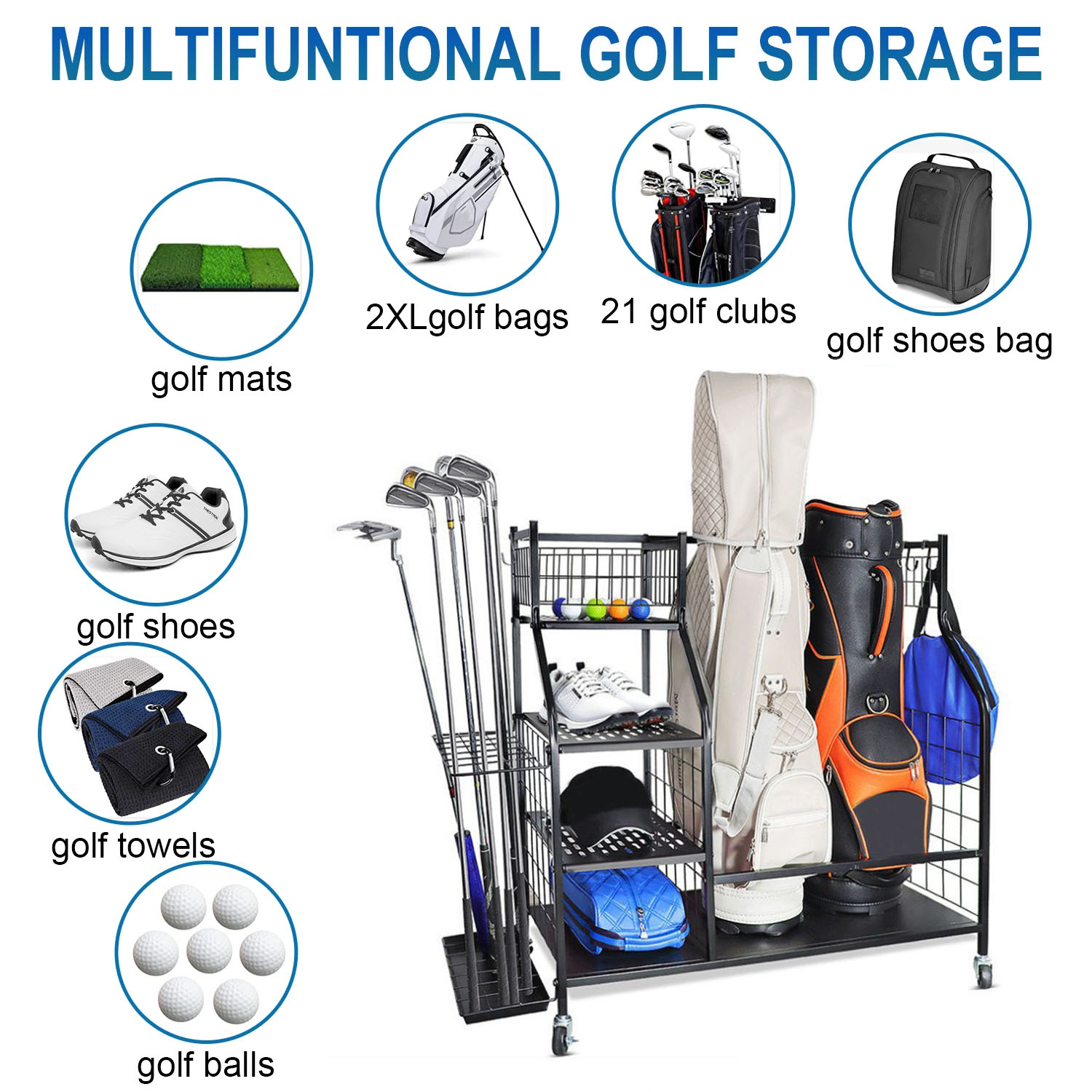 Гаражный органайзер для хранен – обзор и цена Golf Equipment Garage Organizer