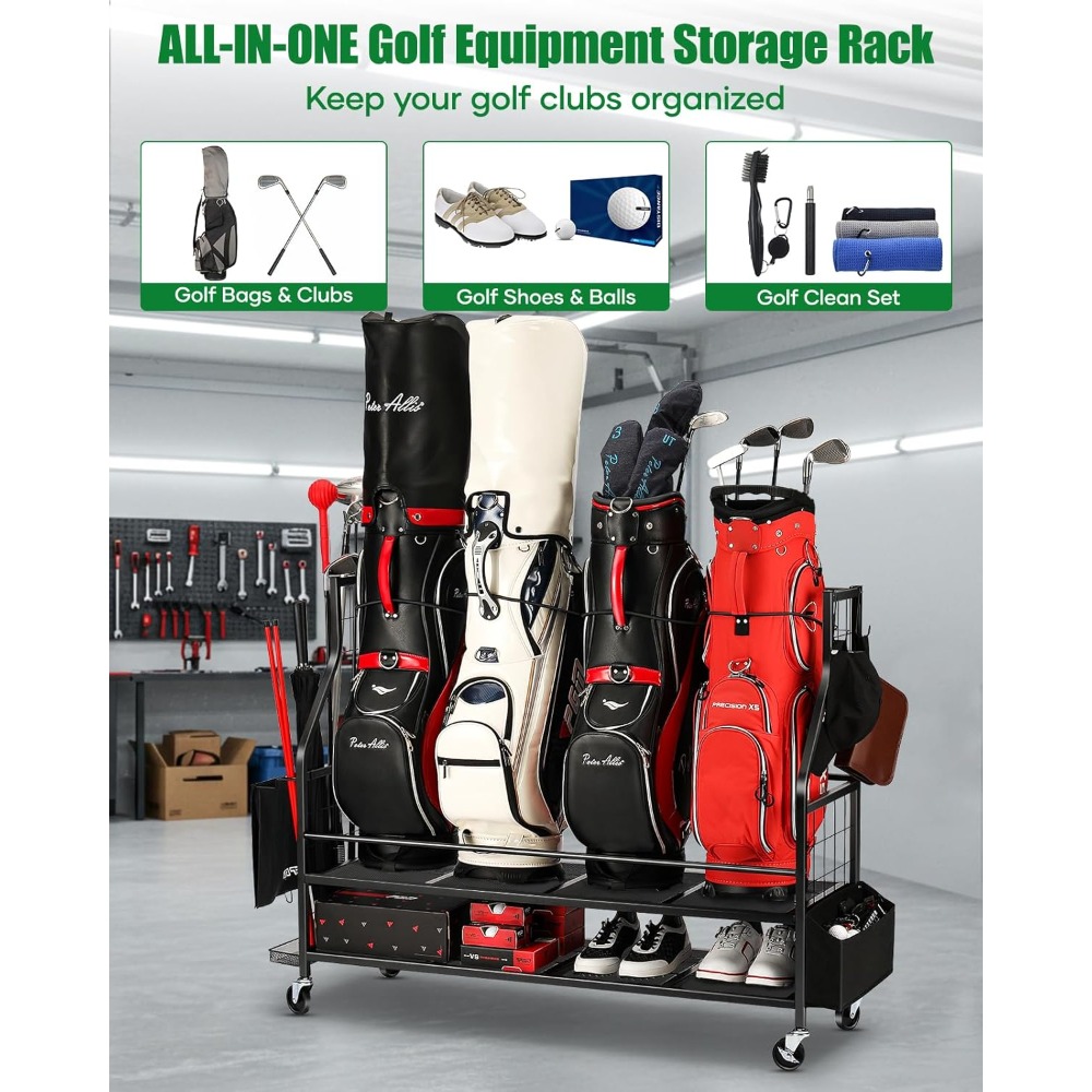 Стойка-органайзер для хранения – обзор и цена Golf Equipment Garage Organizer
