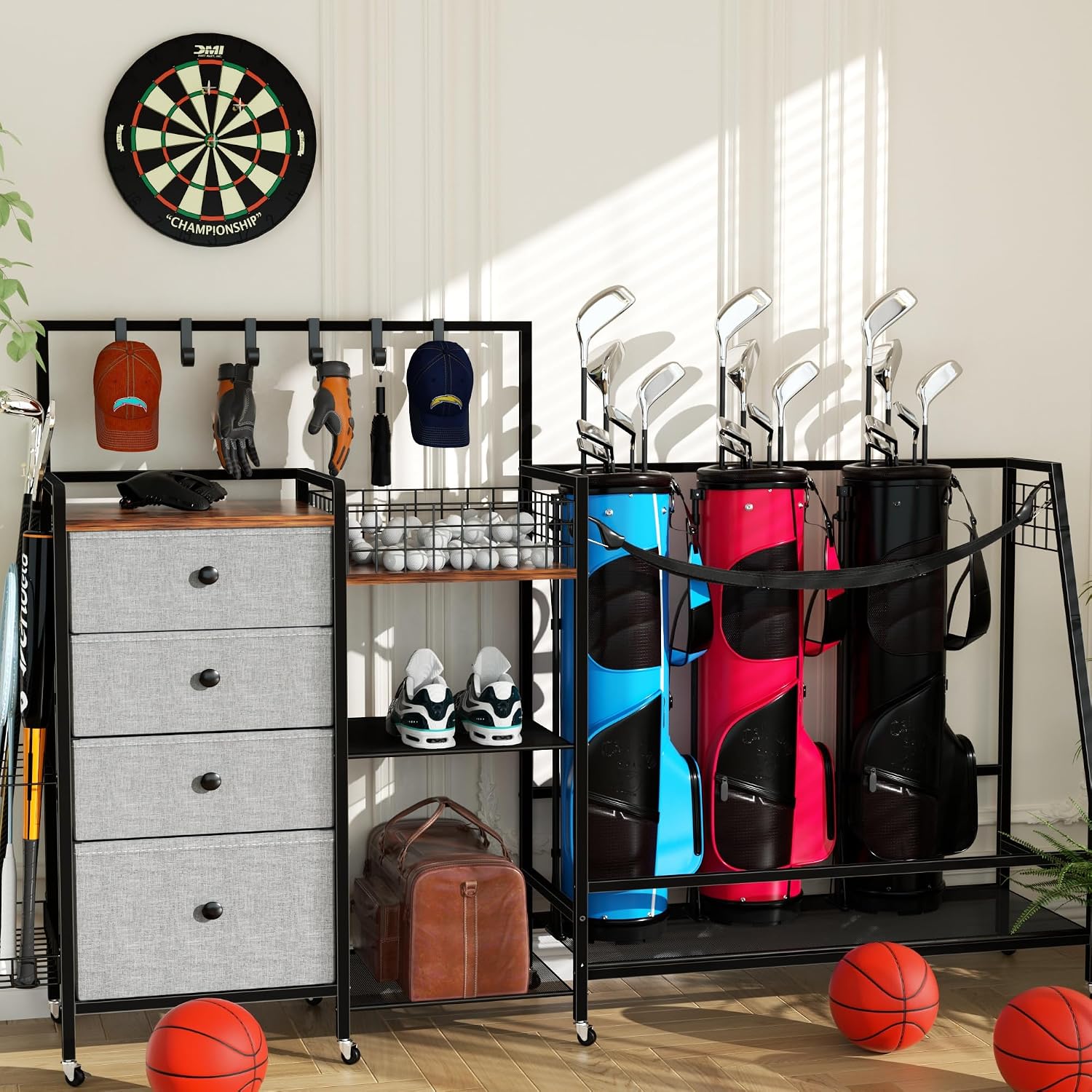 Сверхбольшая стойка для хранен – обзор и цена Golf Equipment Garage Organizer