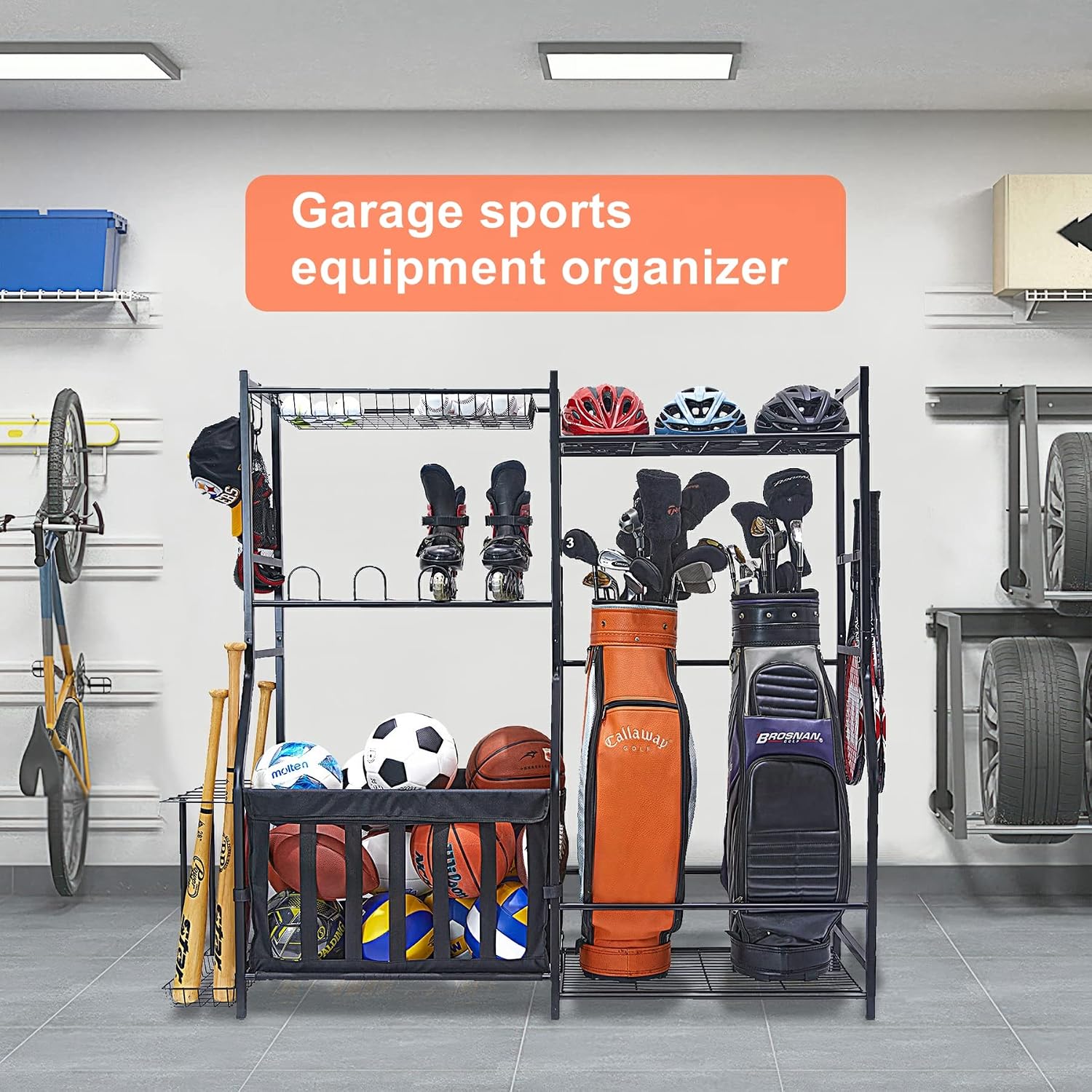 Стеллаж для хранения спортивно – обзор и цена Golf Equipment Garage Organizer