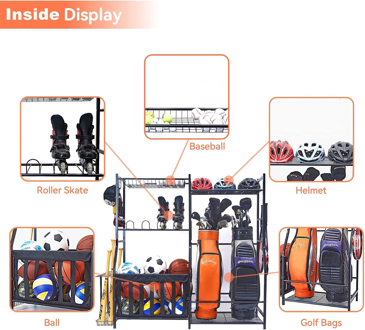 Стеллаж для хранения спортивно – обзор и цена Golf Equipment Garage Organizer