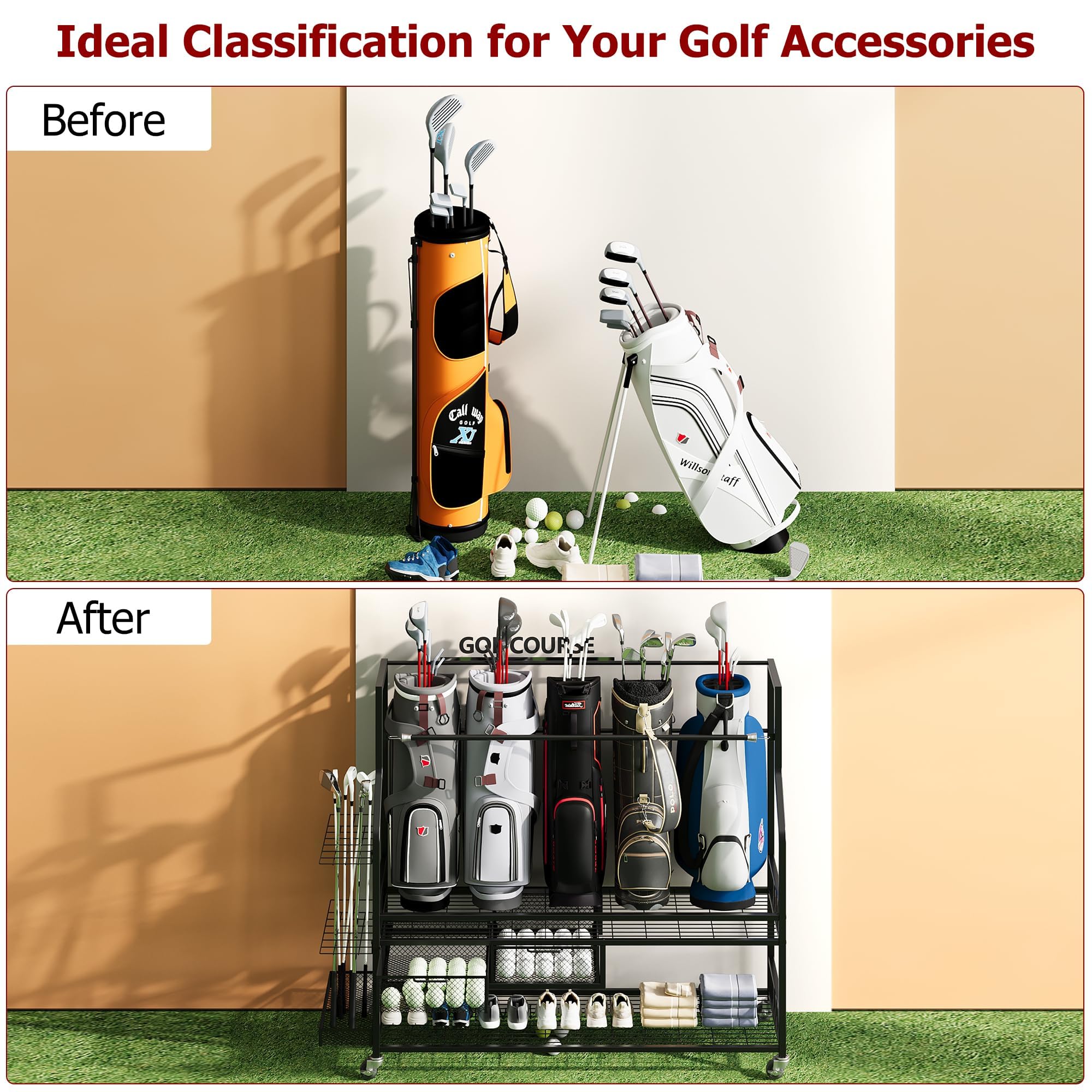 Органайзер для хранения гольф- – обзор и цена Golf Equipment Garage Organizer