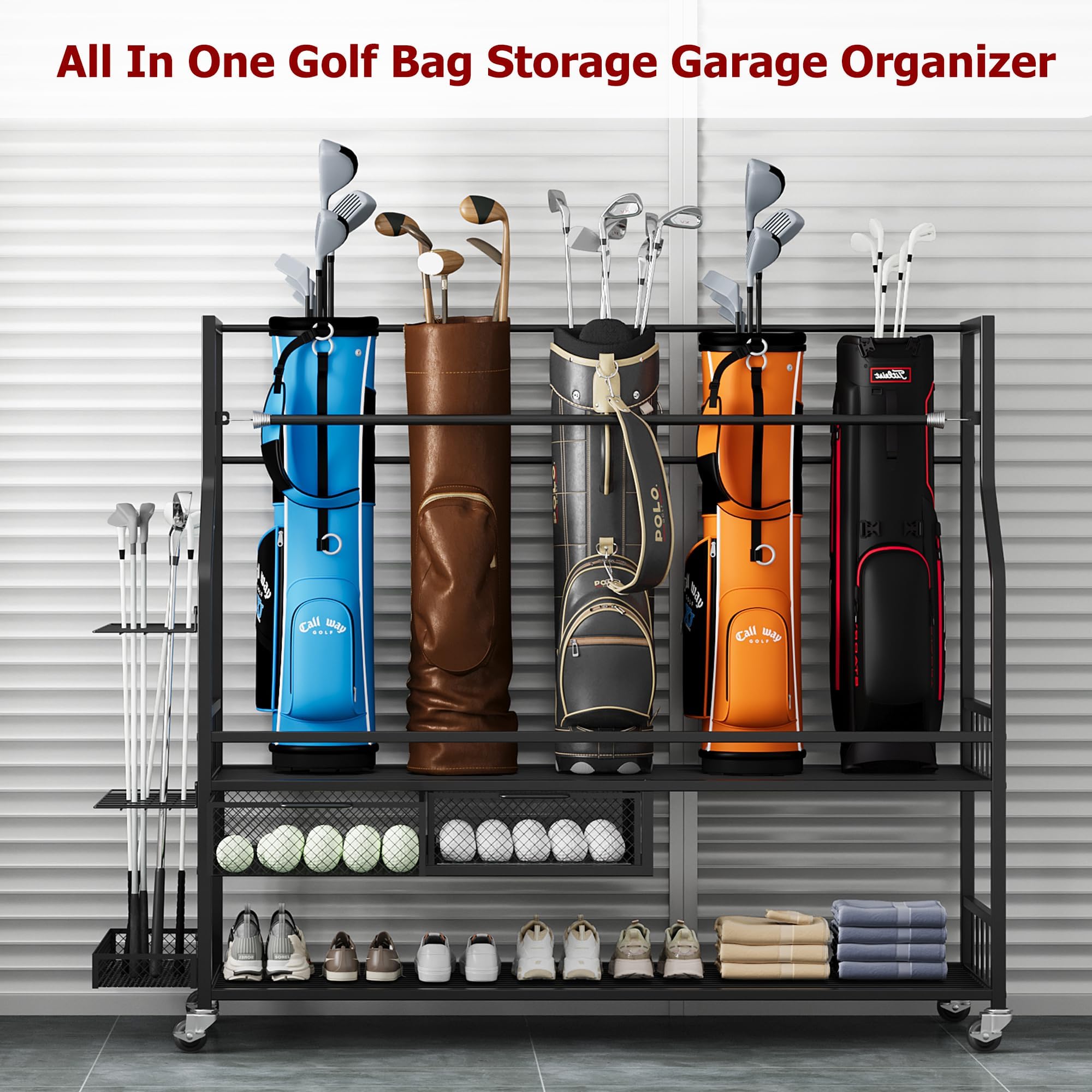Органайзер для хранения гольф- – обзор и цена Golf Equipment Garage Organizer