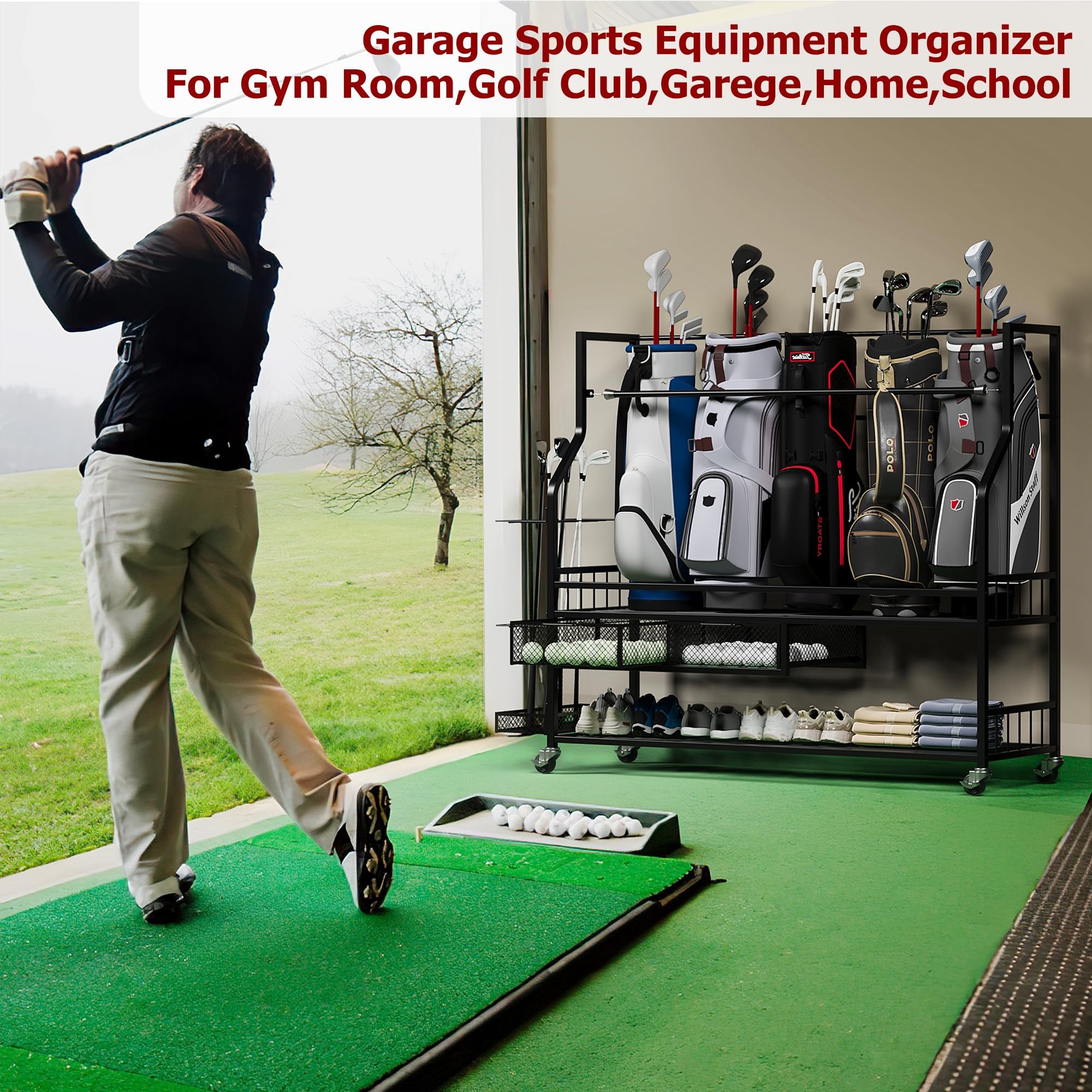 Органайзер для хранения гольф- – обзор и цена Golf Equipment Garage Organizer